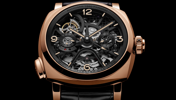 沛納海首枚三問錶現身！ 世界首見可切換兩地報時的十進位三問 Radiomir 1940 Minute Repeater Carillon Tourbillon GMT三問報時兩地時間陀飛輪腕錶