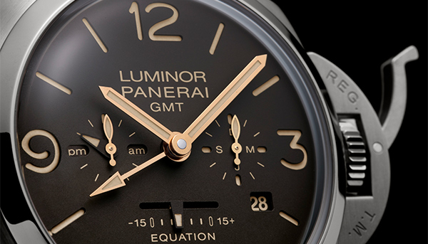 天文學的精密計算　Luminor 1950 Equation of time 8 Days GMT時間等式腕錶