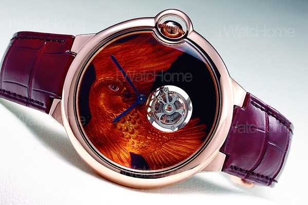 Ballon Bleu de Cartier獵鷹金雕琺瑯腕錶