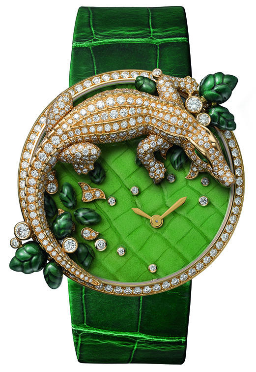 Les Indomptables de Cartier鱷魚裝飾胸針錶