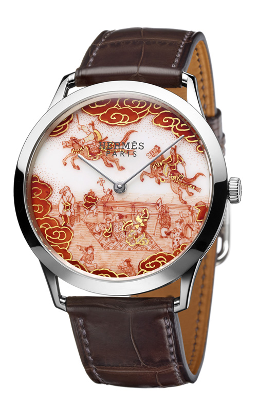 HERMES九谷燒赤繪細描腕錶