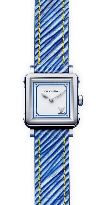 Emprise系列Epi牛仔藍皮革錶帶腕表