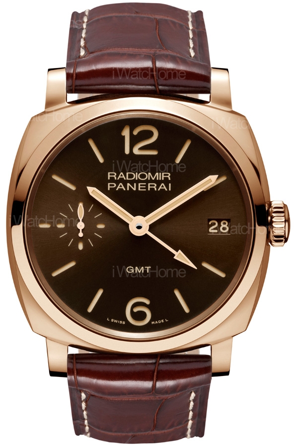 3 日動力儲存兩地時間紅金腕錶