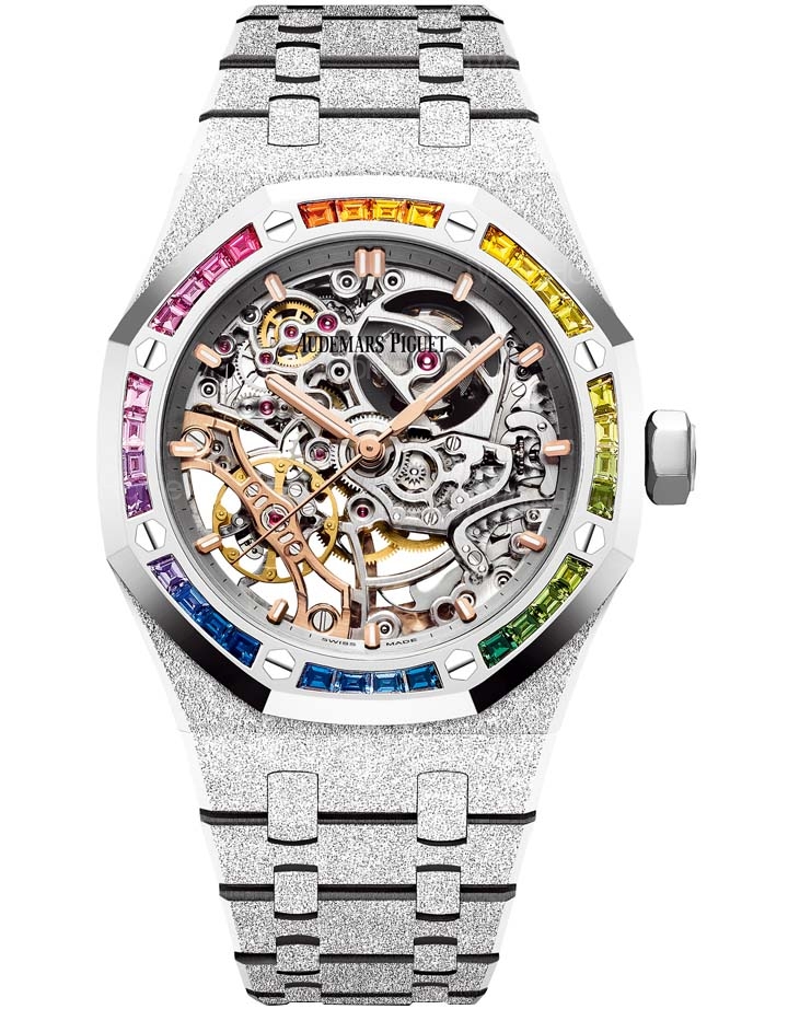 皇家橡樹霜金鏤空雙擺輪腕錶