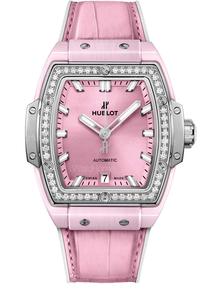 Spirit of Big Bang粉紅陶瓷鈦金屬鑲鑽腕錶