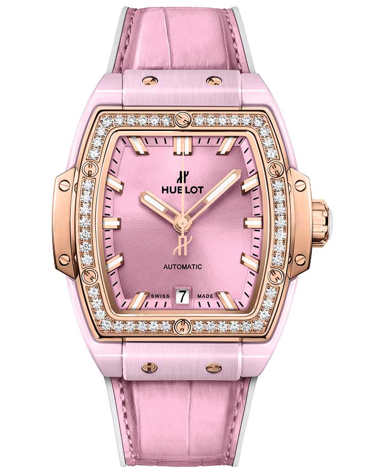 粉紅陶瓷皇金鑽錶