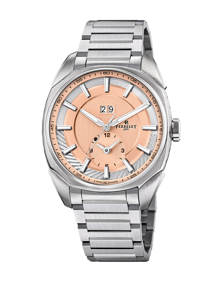 Lab Peripheral Dual Time Big Date Salmon Dial