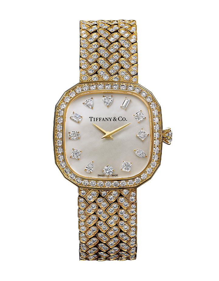 Tiﬀany Eternity黃K金鋪鑲鑽石腕錶