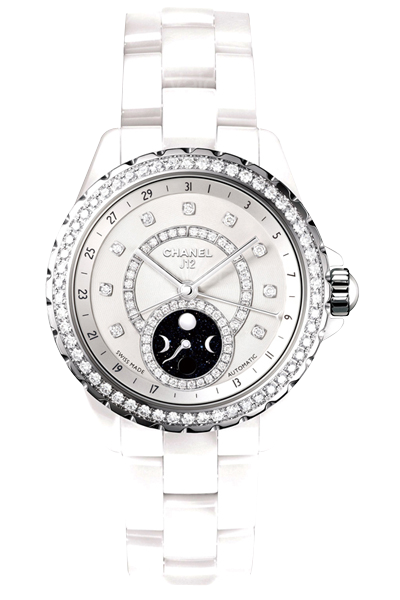 J12 白色月相鑽石腕錶