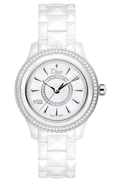 DIOR VIII 33mm 鑽石與珍珠母貝雙錶圈腕錶