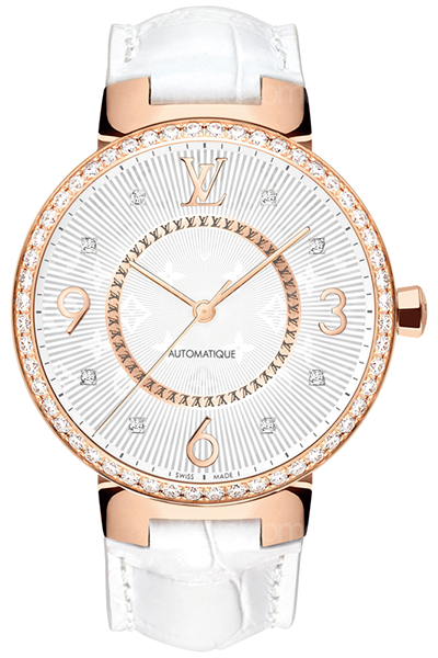 Tambour Monogram 玫瑰金鑲鑽自動腕錶