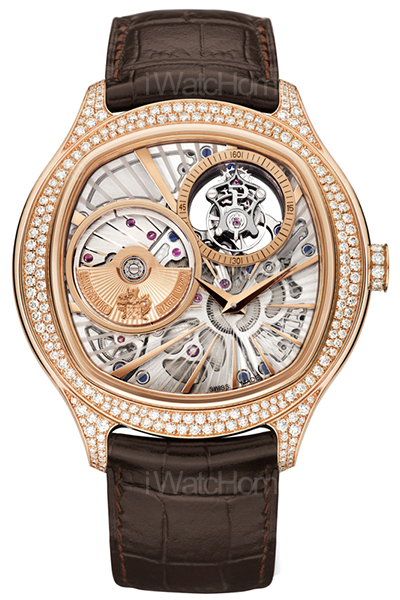 Emperador Coussin 鑲鑽超薄陀飛輪腕錶