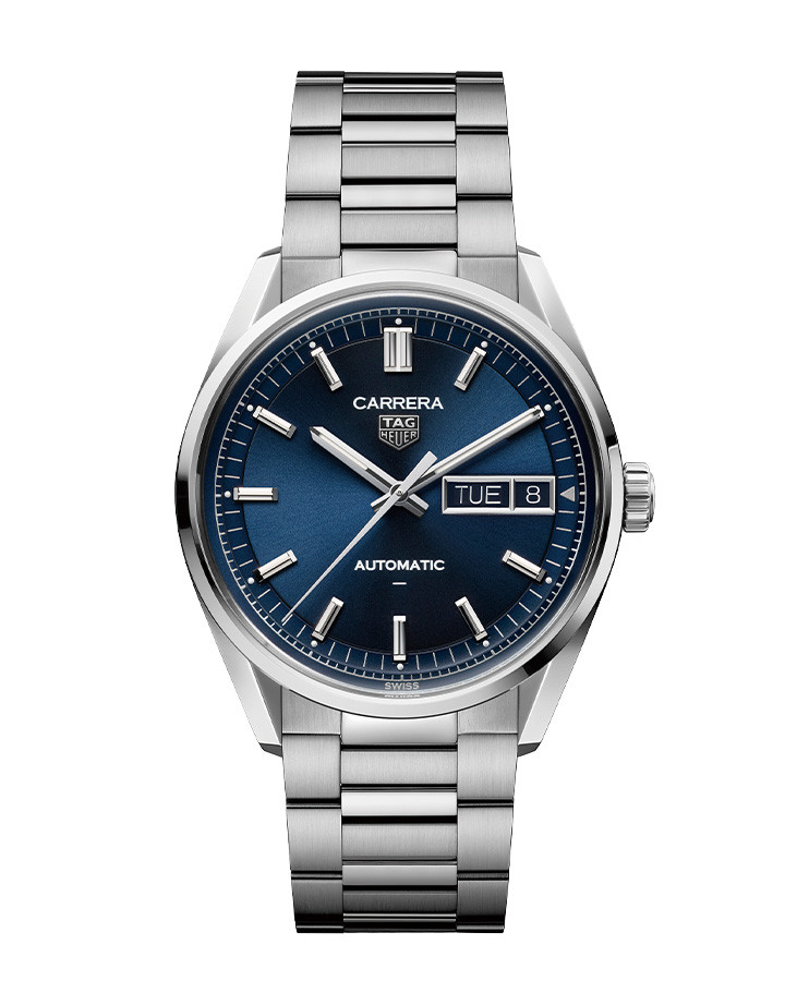 Carrera Day-Date腕錶藍面鍊帶款