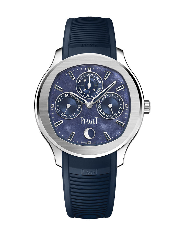 Piaget Polo藍色黑曜石超薄萬年曆自動腕錶