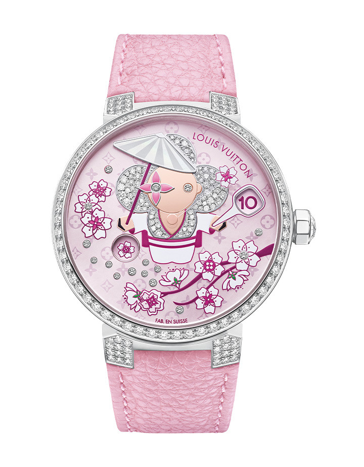 Tambour Slim Vivienne跳時腕錶-櫻花款