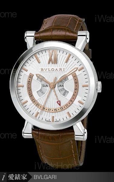 Sotirio Bulgari逆跳年曆腕錶白金款