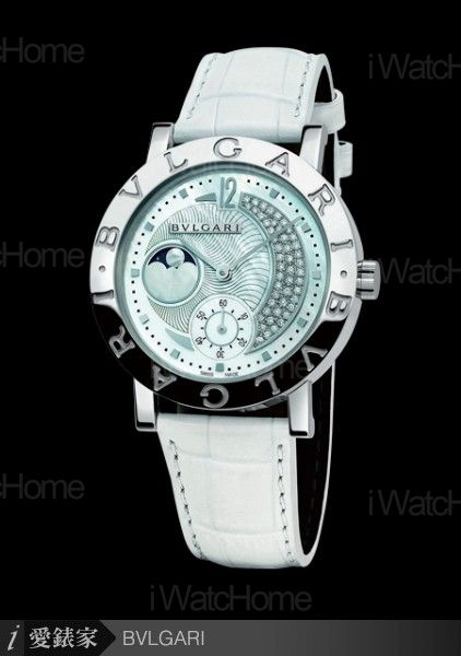 Bvlgari‧Bvlgari仕女月相腕錶精鋼皮帶款