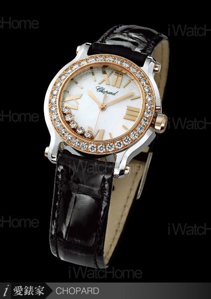 Happy Sport Mini精鋼玫瑰金鑲鑽款