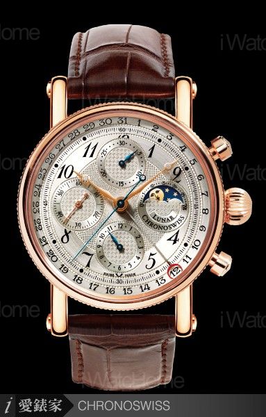 CHRONOSWISS Grand Lunar Chronograph 大型月相計時碼錶玫瑰金款