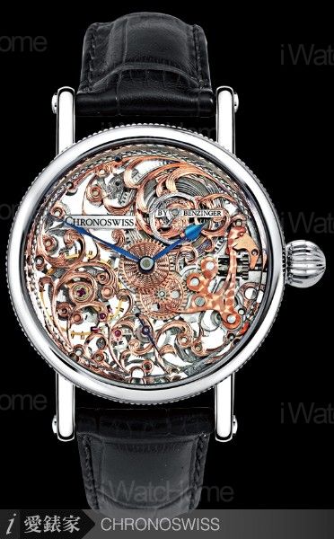 CHRONOSWISS Zeitzeichen鏤雕限量腕錶 Edition V白金款