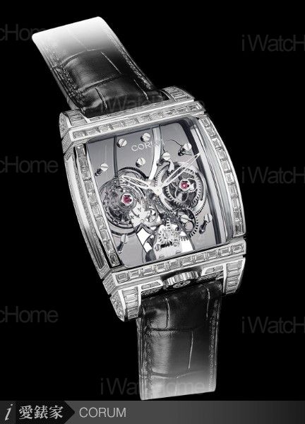 Golden Tourbillon Panoramique Grey Sapphire陀飛輪腕錶白金鑲鑽款