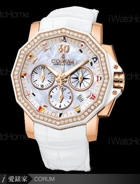 CORUM Admiral’s CupCORUM 海軍上將40計時?錶玫瑰金款