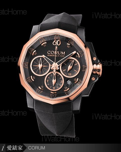 Admiral's Cup 海軍上將44計時碼錶玫瑰金鍍黑精鋼雙色款