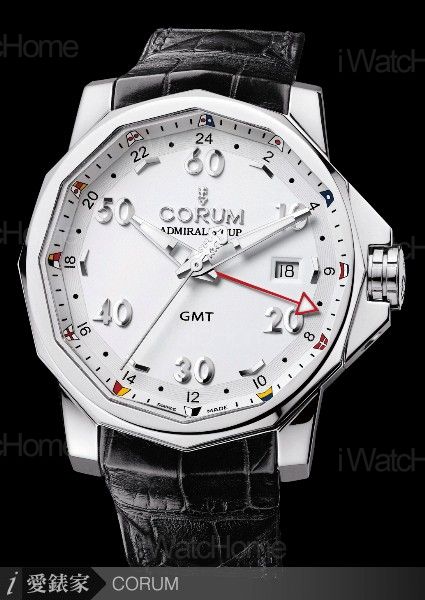 Admiral's Cup 海軍上將 CORUM 海軍上將44兩地時間腕錶精鋼膠帶款