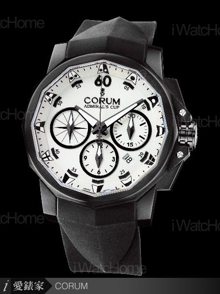 Admiral's Cup 海軍上將 Black ChallengeCORUM 海軍上將44 黑鋼計時碼錶鍍黑精鋼款