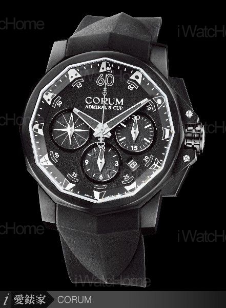 Admiral's Cup 海軍上將 Black ChallengeCORUM 海軍上將44 黑鋼計時碼錶黑面盤款