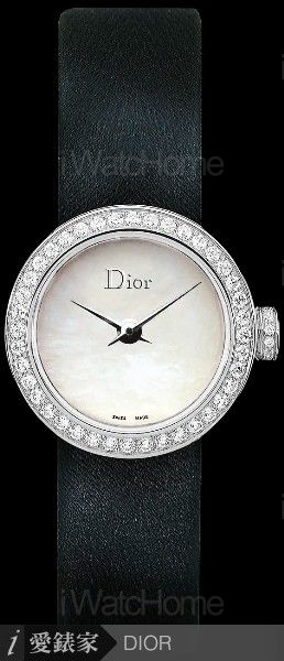 La D de Dior系列腕錶精鋼鑲鑽白面款