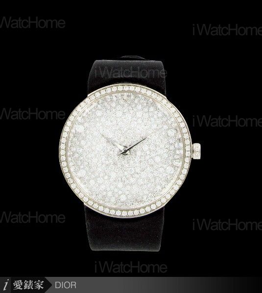 La D de Dior Snow Pave腕錶白金鑽面款