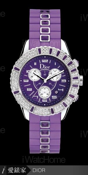 Christal Rubber系列腕錶紫漆面盤款