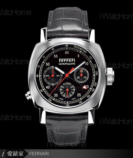 Ferrari Granturismo 8 Days GMT Chrono Monopulsante 八日鏈兩地時間單按把計時腕錶 FER00020
