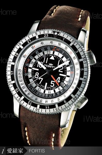 FORTIS B-47 Calculator GMT 3Time Zones三地時間計算測量錶Ref. 666.10.11