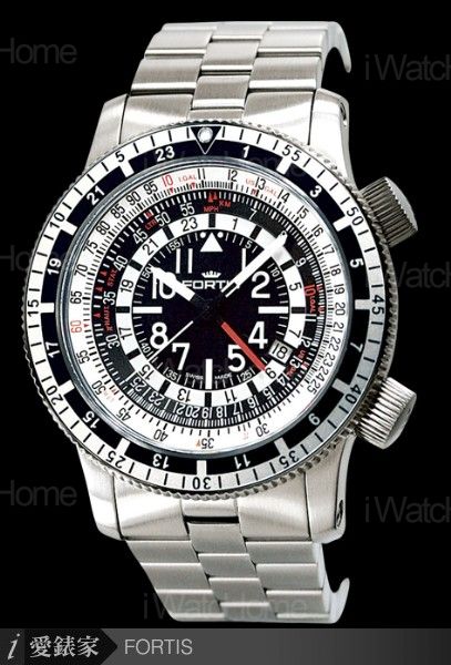 FORTIS B-47 Calculator GMT 3Time Zones三地時間計算測量錶鍊帶款