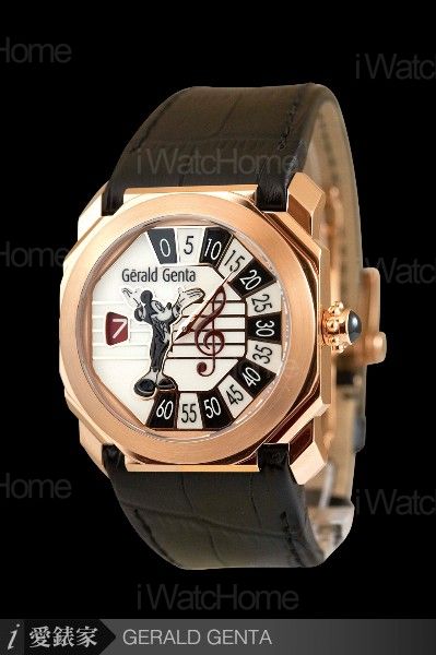 GERALD GENTA Octo 2009 米老鼠逆跳腕錶玫瑰金款