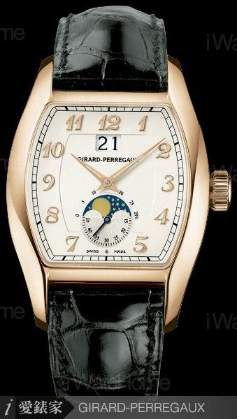 icheville大日曆窗月相盈虧腕錶黃金款