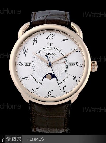 HERMES Arceau月相萬年曆錶玫瑰金款