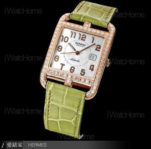 HERMES Cape Cod 玫瑰金機械珠寶腕錶鑲鑽款