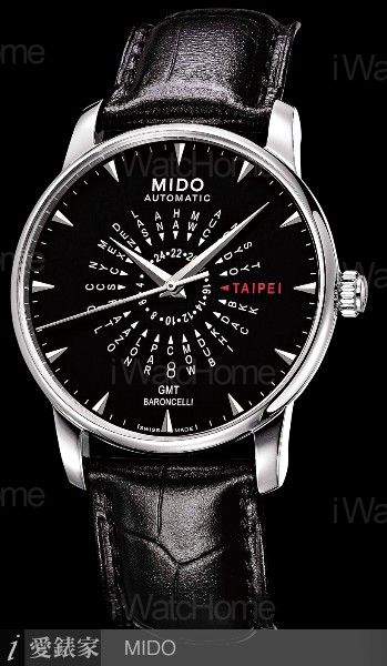 MIDO Baroncelli GMT Taipei Limited世界時區腕錶Ref. M007.429.16.051.10