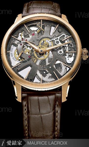 Masterpiece Squelette匠心系列自製鏤空腕錶玫瑰金款