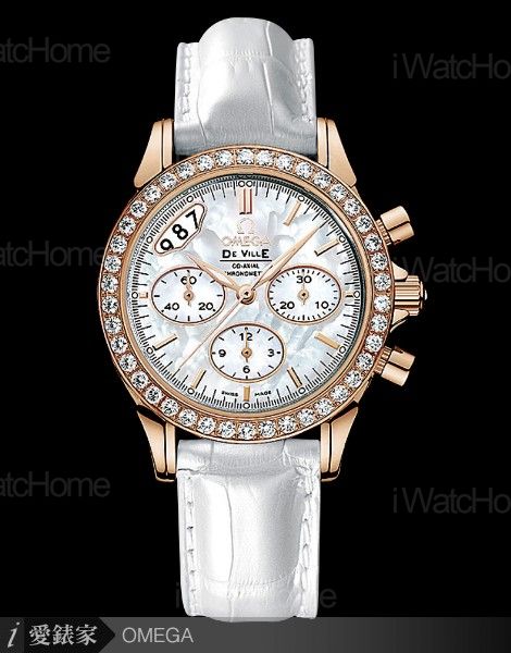 De Ville碟飛同軸擒縱女仕計時鑽錶白面款