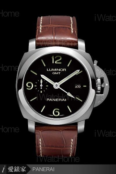 PANERAI Luminor 1950 44毫米三日鏈兩地時間腕錶皮帶款