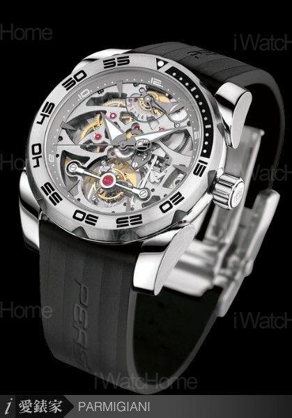 Pershing Tourbillon Ajoure鏤空陀飛輪腕錶鈀金款PF601190.06
