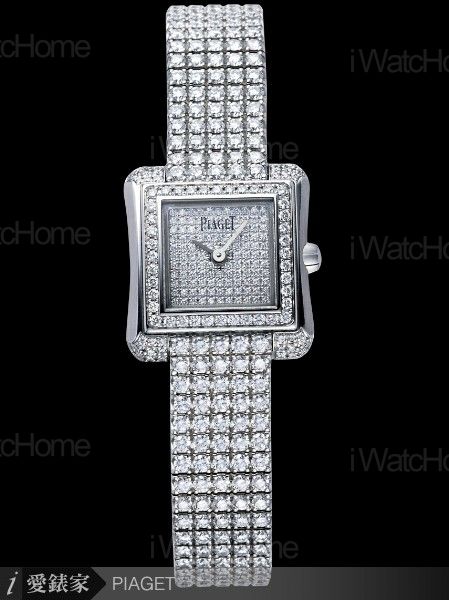 Emperador伯爵白K全鑽帶腕錶