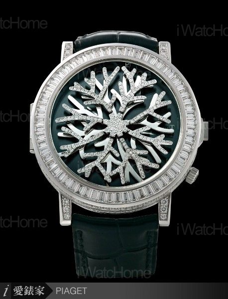 Altiplano珊瑚造型白K鑲鑽雙面腕錶