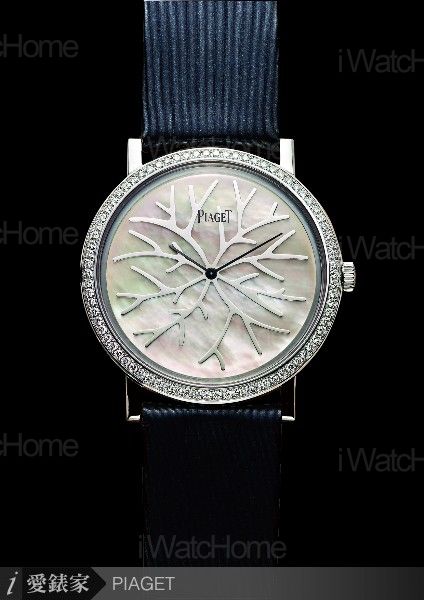 Altiplano白K鑲鑽超薄珊瑚面盤腕錶