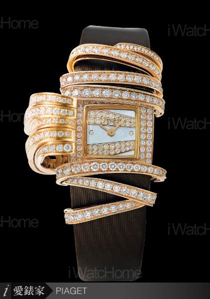 Limelight帶造型玫瑰金鑲鑽神秘腕錶