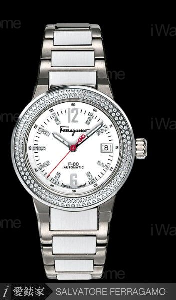 SALVATORE FERRAGAMO F-80鑲鑽全自動機械女錶F54MBA78201 S78161/F54A-005 396537